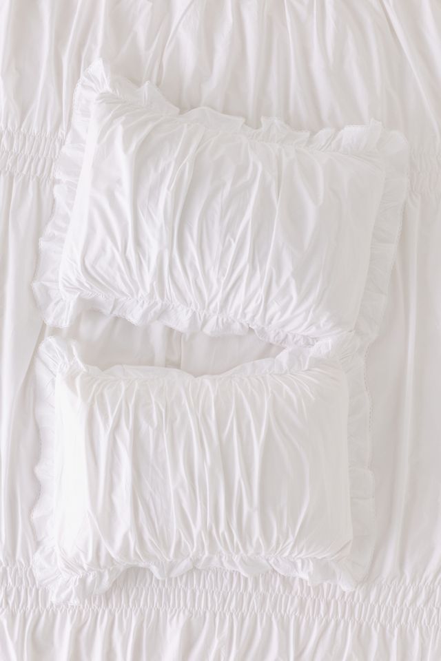 Prairie Ruched Cotton Percale Sham Set #1