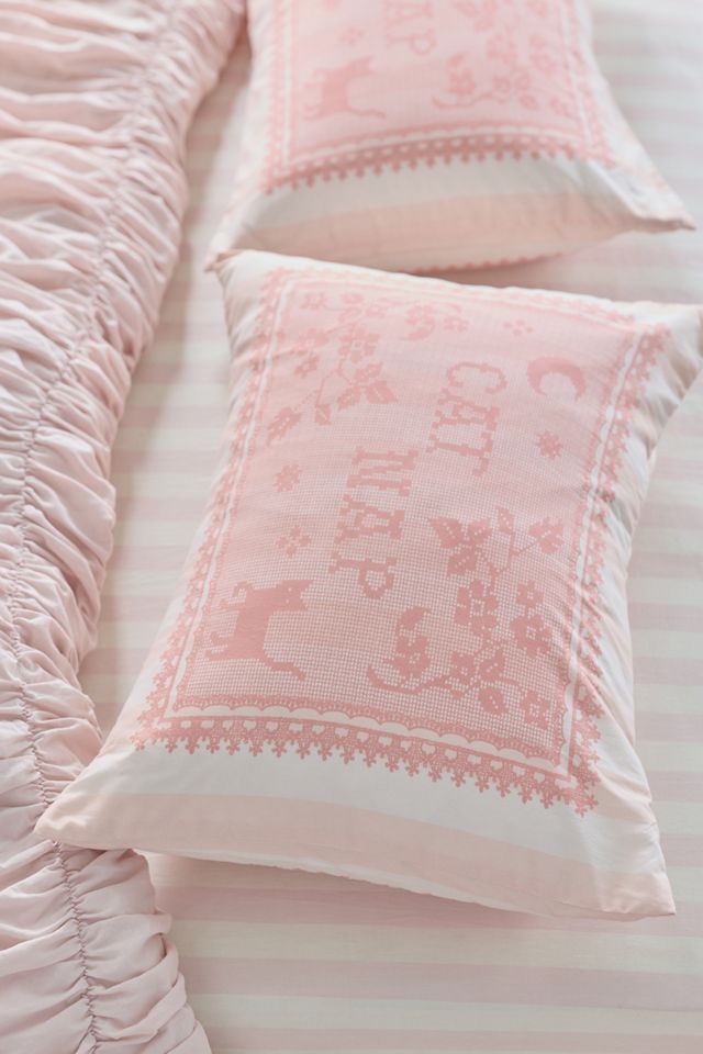 Cat Nap Doily Printed Core Sham Set #1