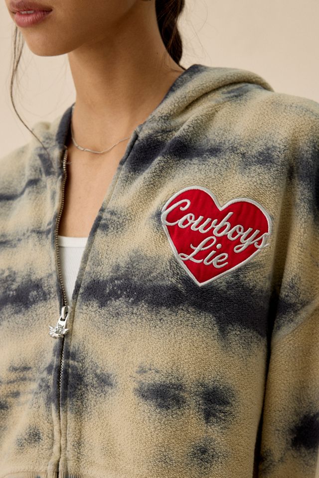 Boys Lie Cowboys Lie Tie-Dye Brushed Zip-Up Hoodie Sweatshirt #2