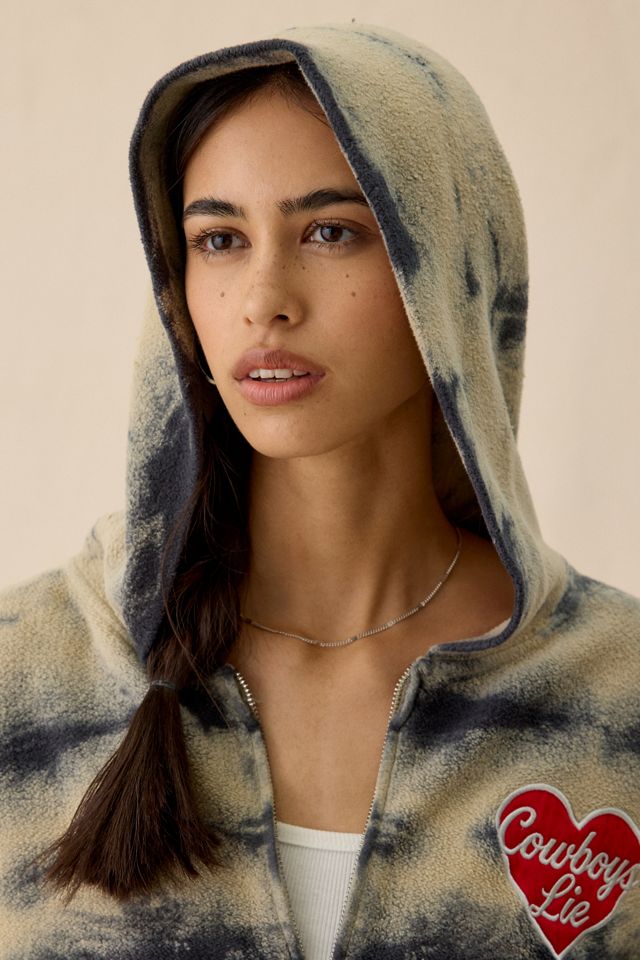 Boys Lie Cowboys Lie Tie-Dye Brushed Zip-Up Hoodie Sweatshirt #3