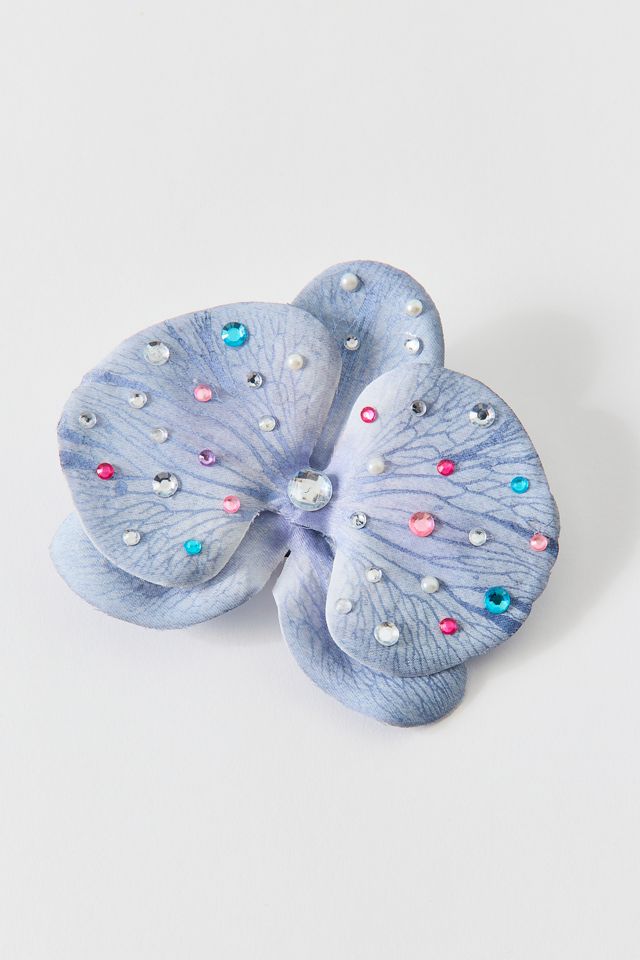 Embellished Orchid Flower Hair Clip & Brooch #1