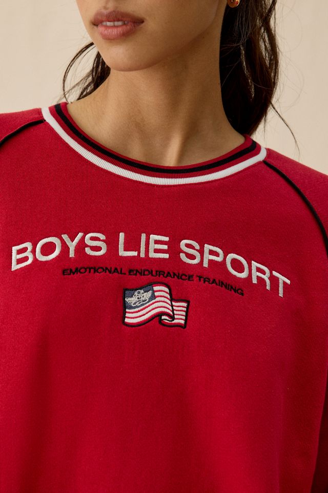 Boys Lie Kara Good Sport Embroidered Graphic Crewneck Pullover #2