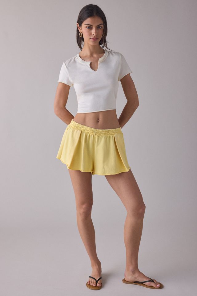 Out From Under No Plans Notch V-Neck Cropped Tee #1
