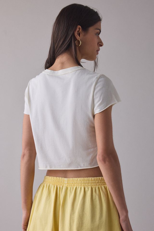 Out From Under No Plans Notch V-Neck Cropped Tee #2