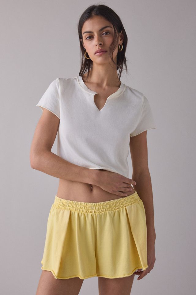 Out From Under No Plans Notch V-Neck Cropped Tee #3