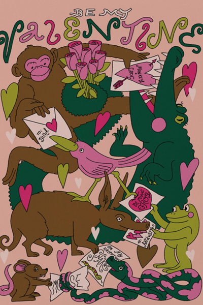 Red Cap Valentine Buddies Greeting Card