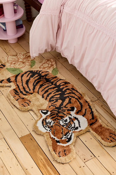 Tiger Shaped Knitted Rug | Urban Outfitters