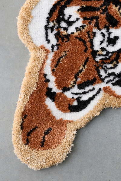 Tiger Shaped Knitted Rug