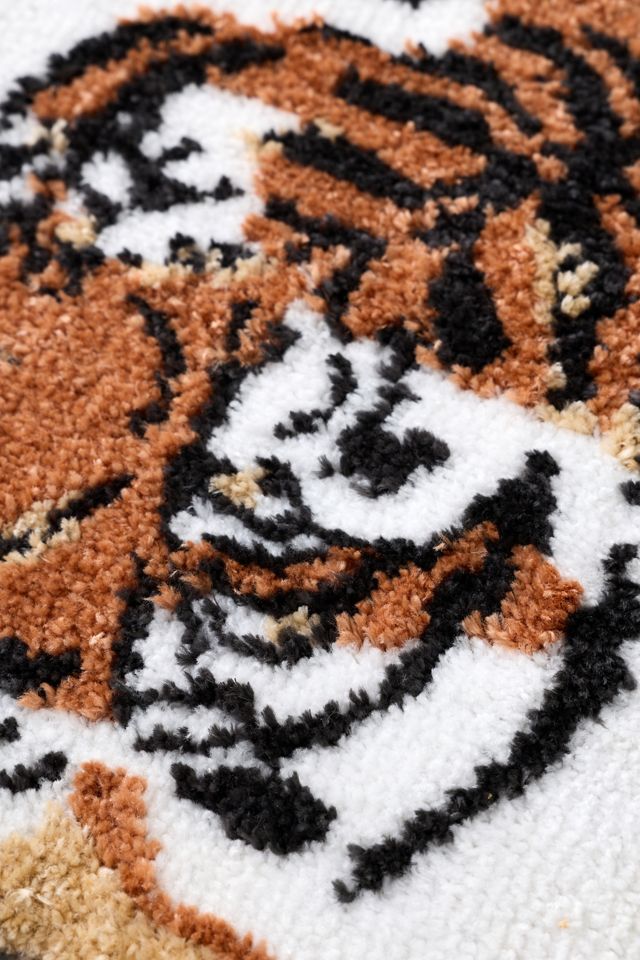 Tiger Shaped Knitted Rug #3