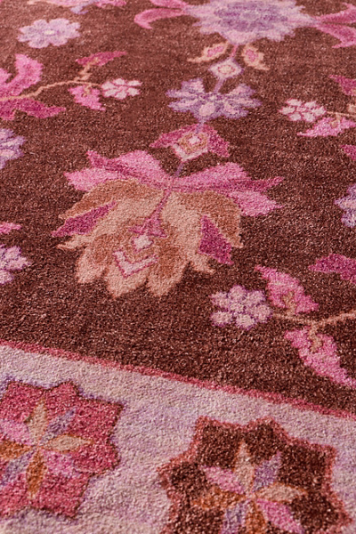 Shreya Geo Floral Digital Printed Chenille Rug