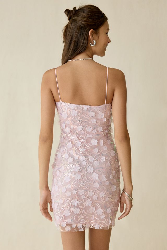 UO Flora Shine Sequin Applique Beaded Mini Dress #4