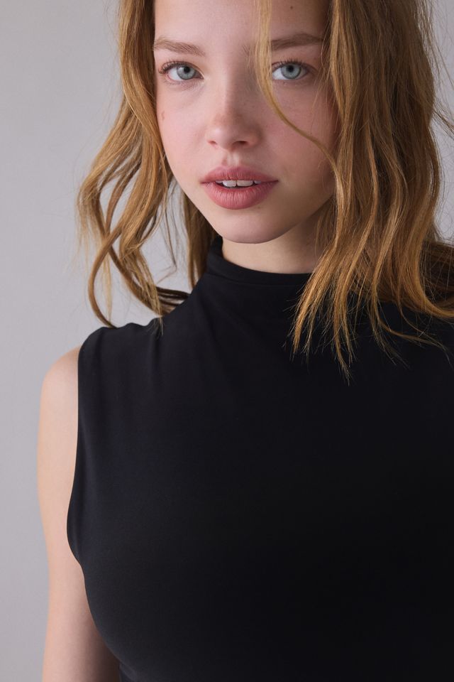 UO Elysian Ruched Tie-Detail Sleeveless Mockneck Maxi Dress #2