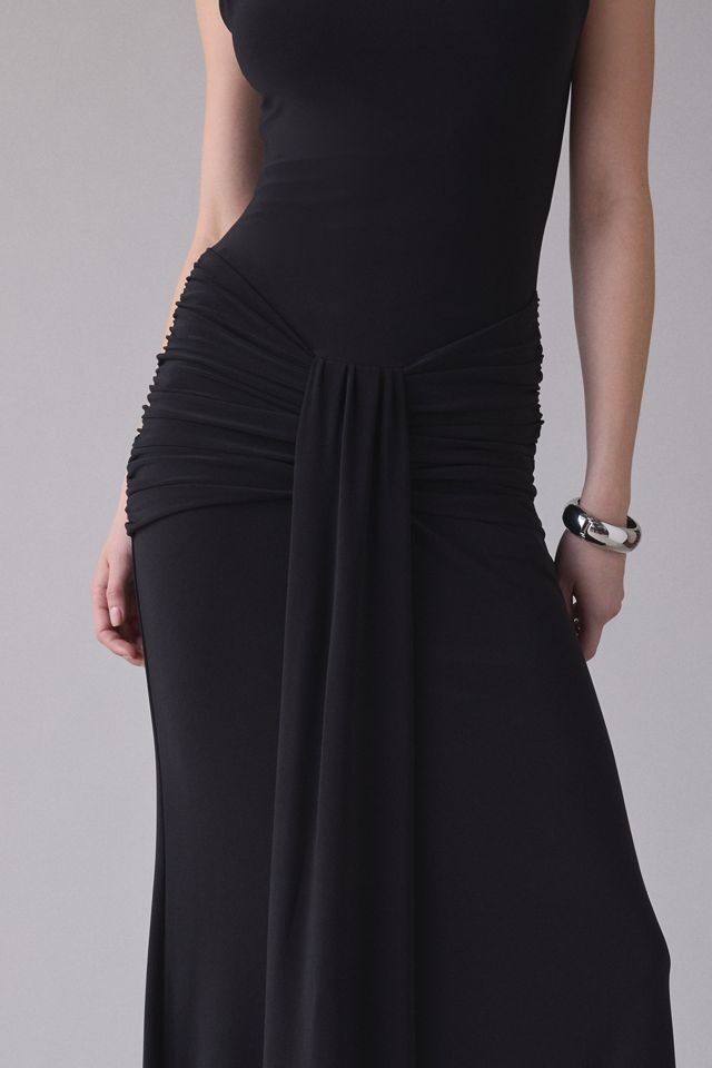 UO Elysian Ruched Tie-Detail Sleeveless Mockneck Maxi Dress #3