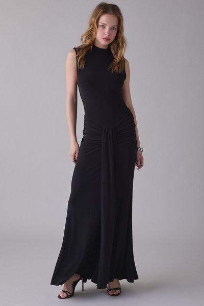 green emerald velvet dress Edie Turtleneck Dress