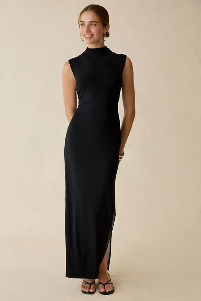 urban outfitters black cut out maxi dress Nocturne Halter Neck Cut-Out Maxi Dress