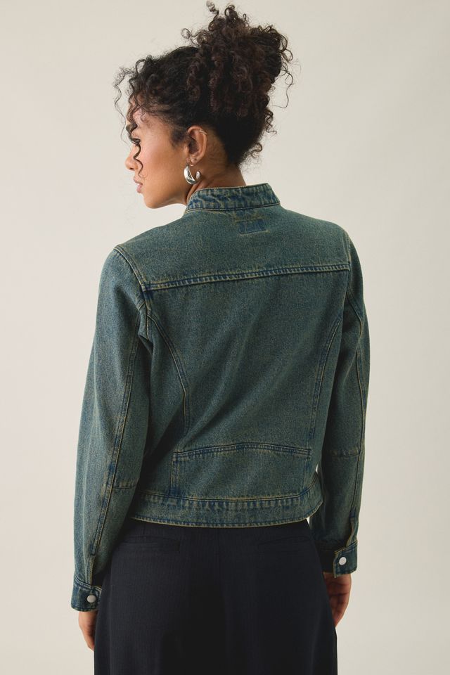 OBEY Rove Embroidered Denim Moto Jacket #1