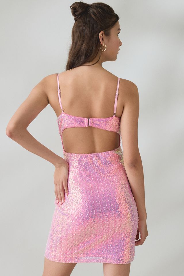 UO Etheria Cutout Open-Back Sequin Mini Dress #1