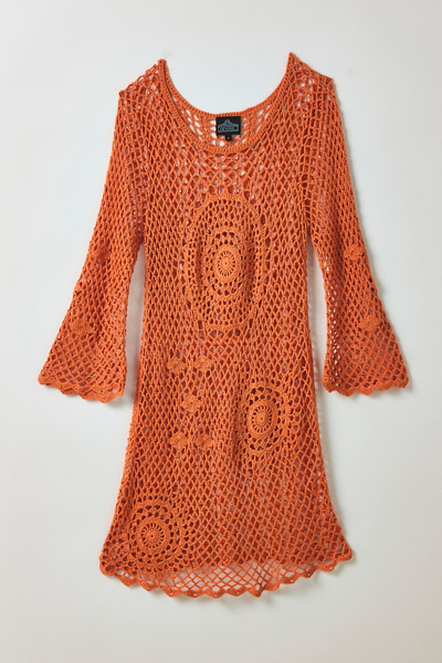 Vintage By ThreeDaysAWeek Bell Sleeve Crochet Dress | Urban Outfitters