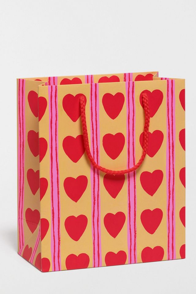 Red Cap Heart Stripes Medium Gift Bag #1
