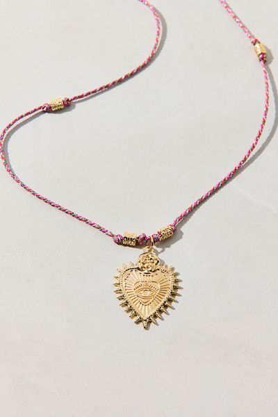 Colorful Knotted Heart Pendant Necklace