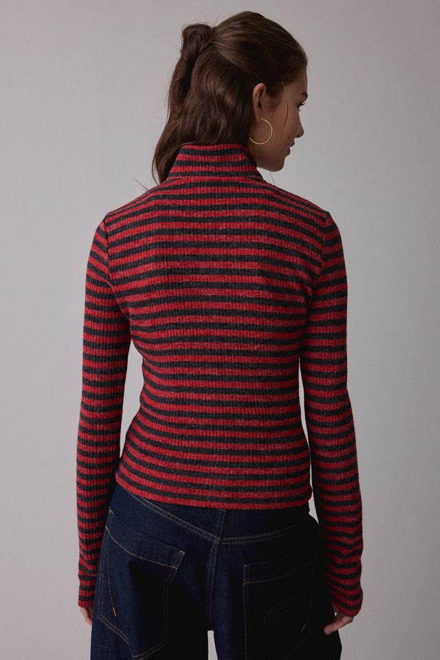 Lioness Apex Crimson Stripe Knit Zip-Up Jacket #2