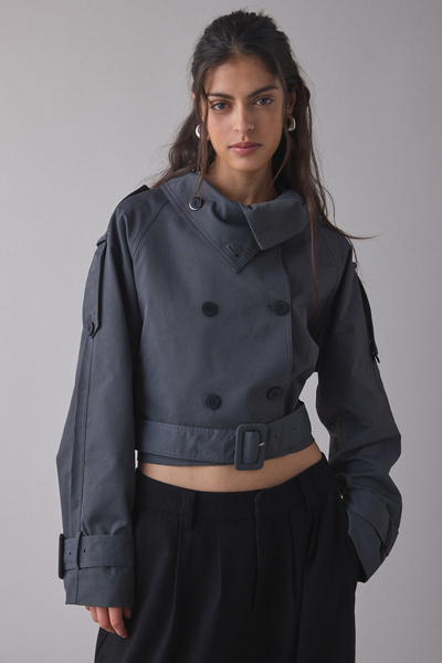 Lioness Blanc Cropped Trench Coat