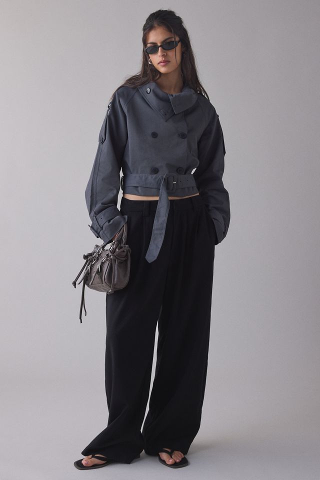 Lioness Blanc Cropped Trench Coat #3