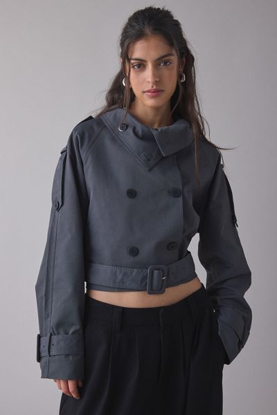 Lioness Blanc Cropped Trench Coat