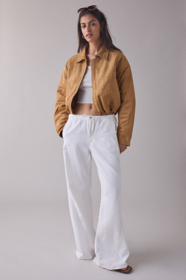 Lioness Serrano Camel Faux Suede Bomber Jacket #2