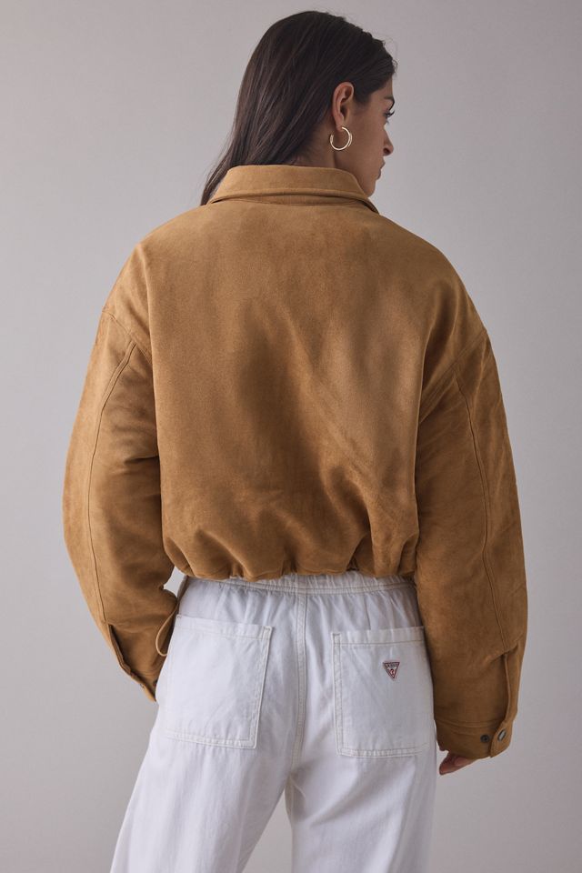 Lioness Serrano Camel Faux Suede Bomber Jacket #3