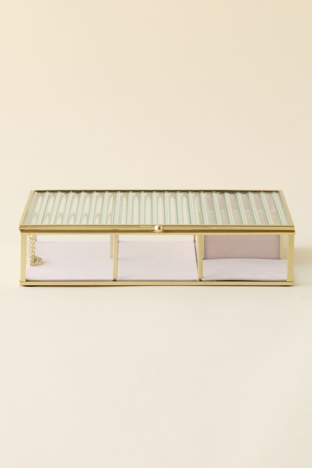 Fluted Glass Jewelry Box #2