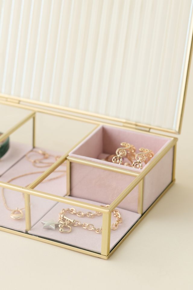 Fluted Glass Jewelry Box #3