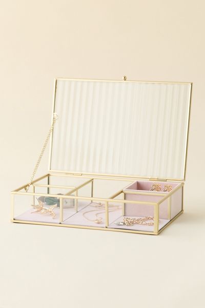 Fluted Glass Jewelry Box