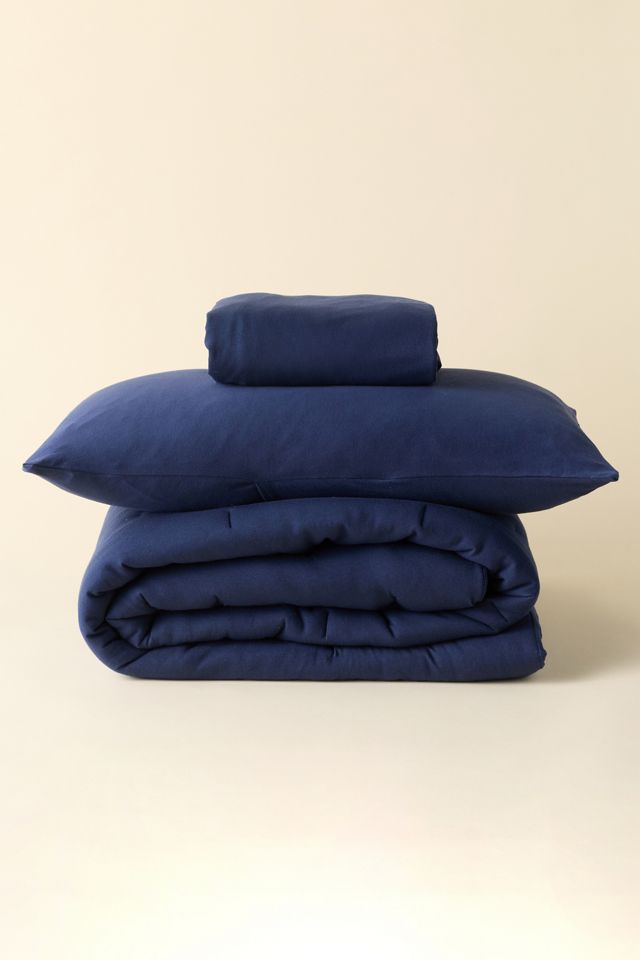 Ensemble de couette en jersey doux avec plis nervurés #3