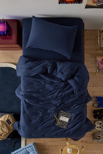Ensemble de couette en jersey doux avec plis nervurés