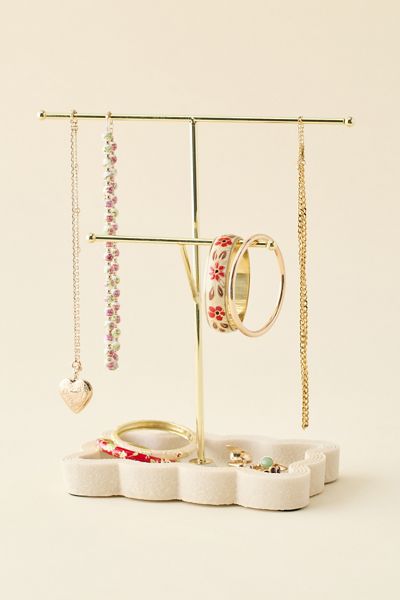 Scalloped 2-Tier Jewelry Stand