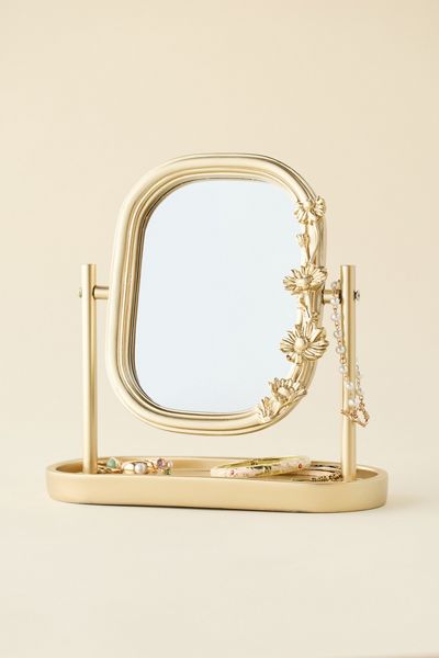 Fleur Catch-All Tray & Tabletop Swing Mirror