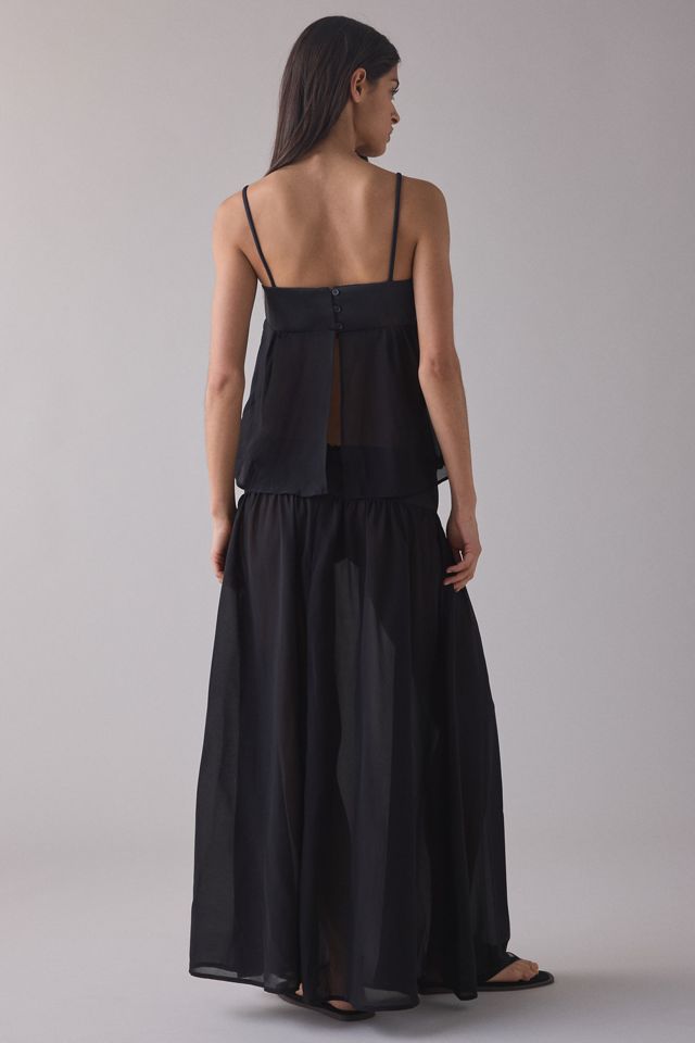 Robe maxi Gracia en mousseline transparente à taille basse Lioness #3