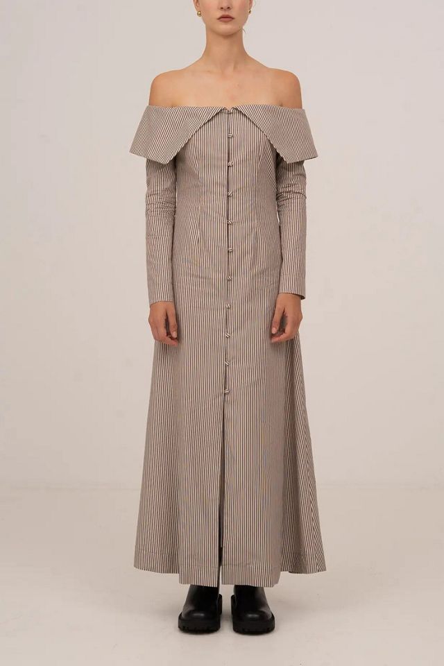 Carmen Says Bardot Off-The-Shoulder Maxi Dress #1