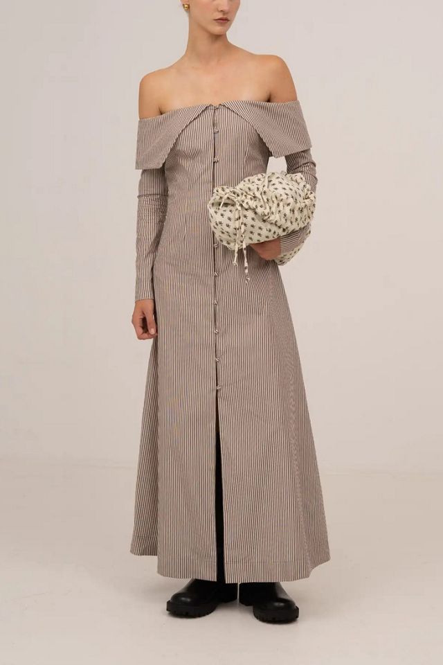 Carmen Says Bardot Off-The-Shoulder Maxi Dress #4
