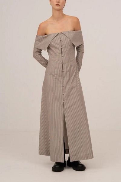 Carmen Says Bardot Off-The-Shoulder Maxi Dress