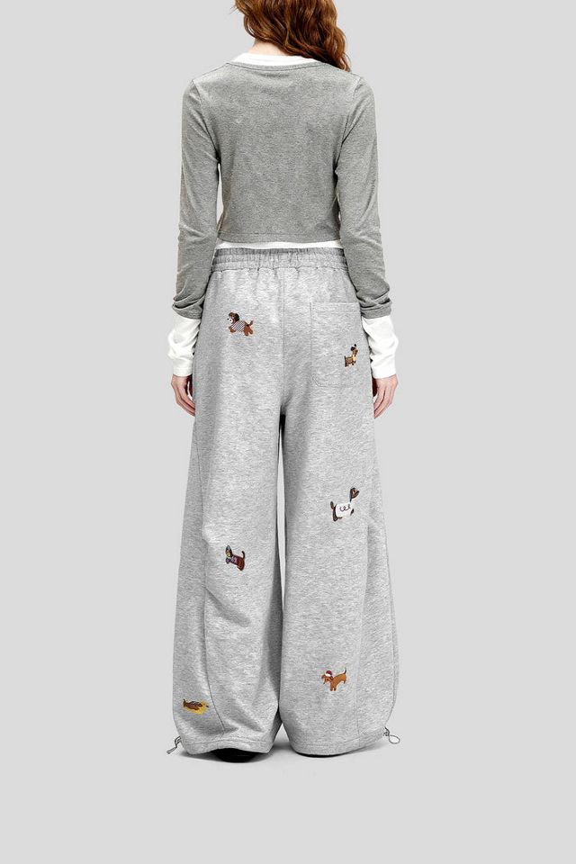 Aelfric Eden Embroidery Dog Baggy Barrel Sweatpants #2
