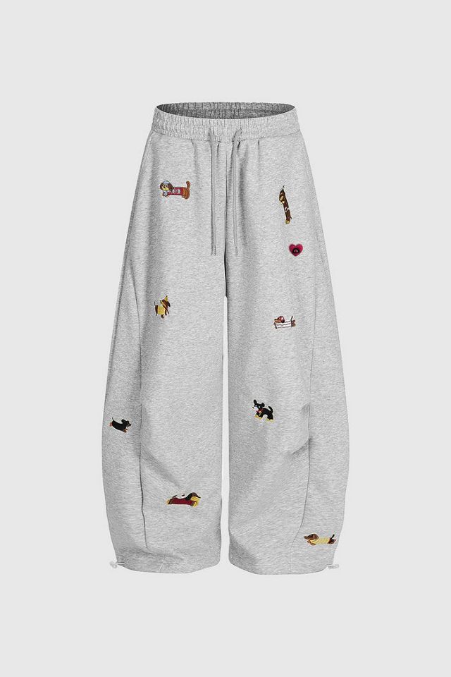 Aelfric Eden Embroidery Dog Baggy Barrel Sweatpants #3