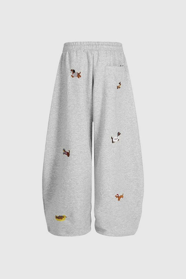 Aelfric Eden Embroidery Dog Baggy Barrel Sweatpants #4
