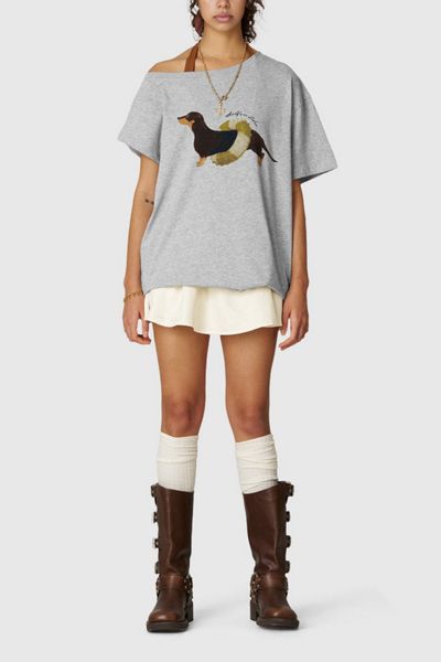 Aelfric Eden Dachshund Off-The-Shoulder Tee