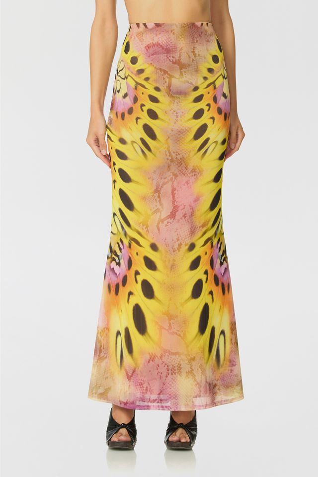 AFRM Tegan Butterfly Mesh Maxi Skirt #1