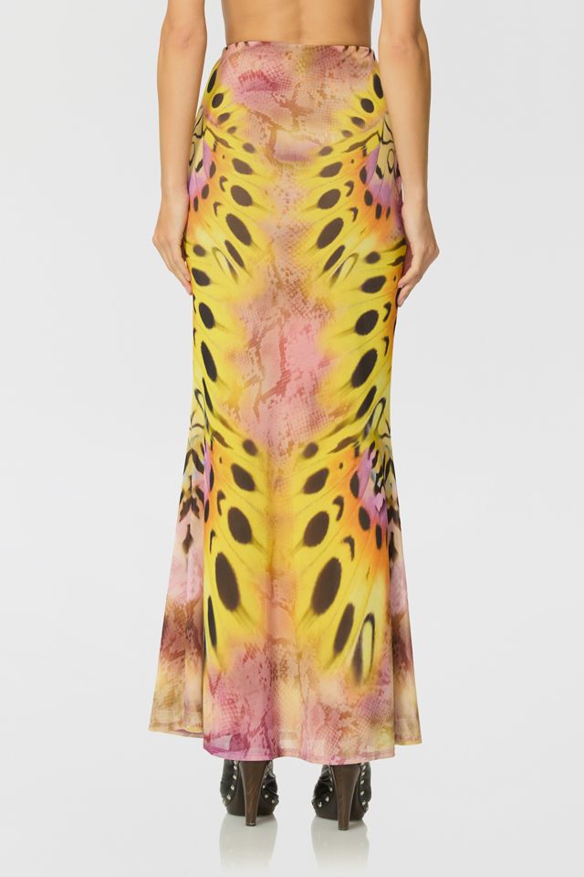 AFRM Tegan Butterfly Mesh Maxi Skirt #2