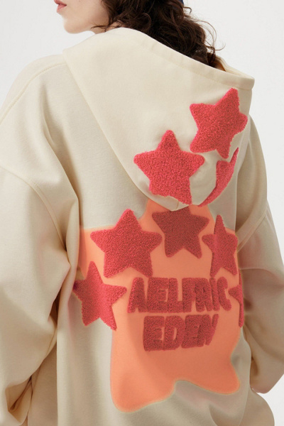 Aelfric Eden Vintage Embroidery Eden Star V303 Hoodie in White, Women's at Urban Outfitters