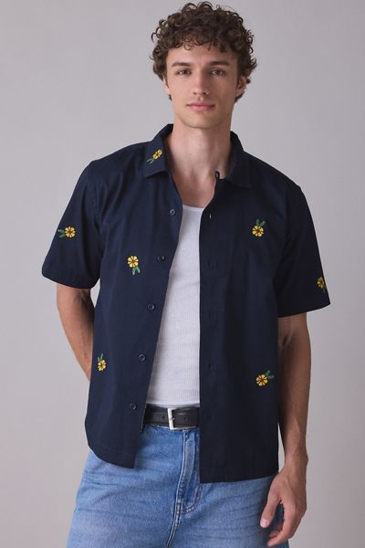 Service Works Cross Stitch Floral Short Sleeve Shirt