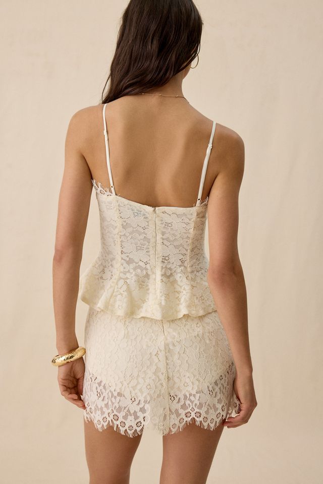 AFRM Ari Lace Peplum Cami Top #2